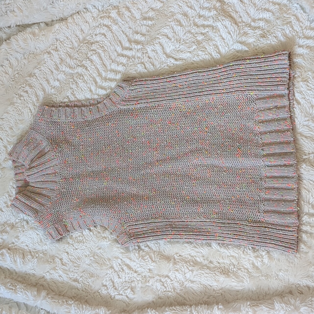 ANTHROPOLOGIE neon confetti knit mockneck Brea sleeveless sweater vest